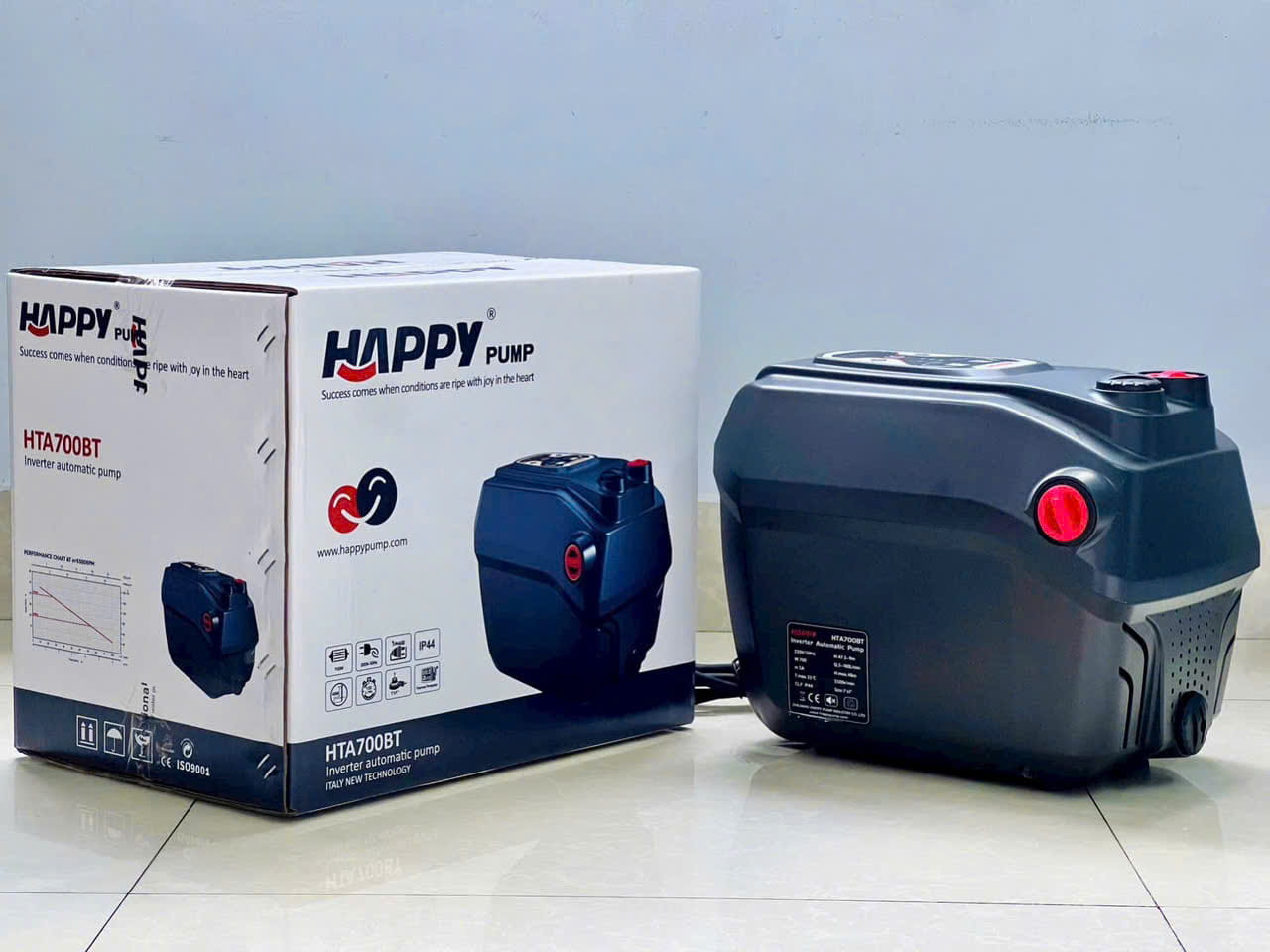 Bơm tăng áp biến tần 500W Happy HTA500BT wifi inverter - Ảnh 2