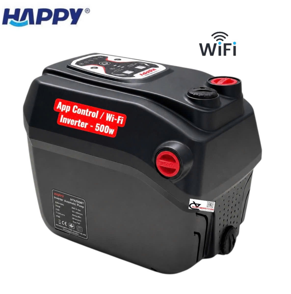 Bơm tăng áp biến tần 500W Happy HTA500BT wifi inverter